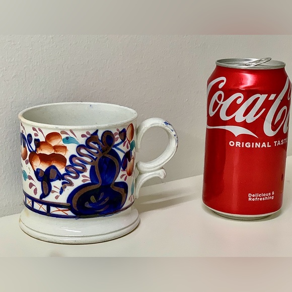 19th Century Antique Gaudy Welsh Oyster Pattern Hand Painted Staffordshire Mug - Picture 13 of 16